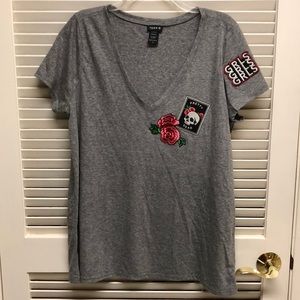 Grey patch T-shirt